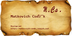 Matkovich Csák névjegykártya